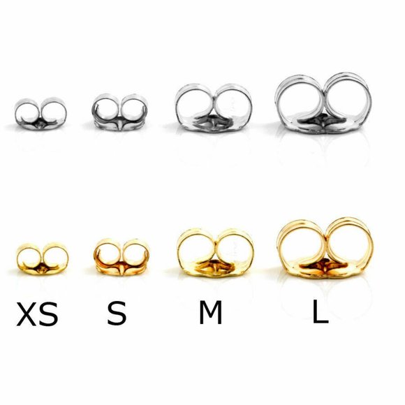 14K Solid Gold Push Backs. Replacement Backing- Butterfly Earring Backs Medium - Picture 1 of 6